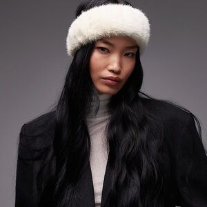 Elegant White Faux Fur Headband